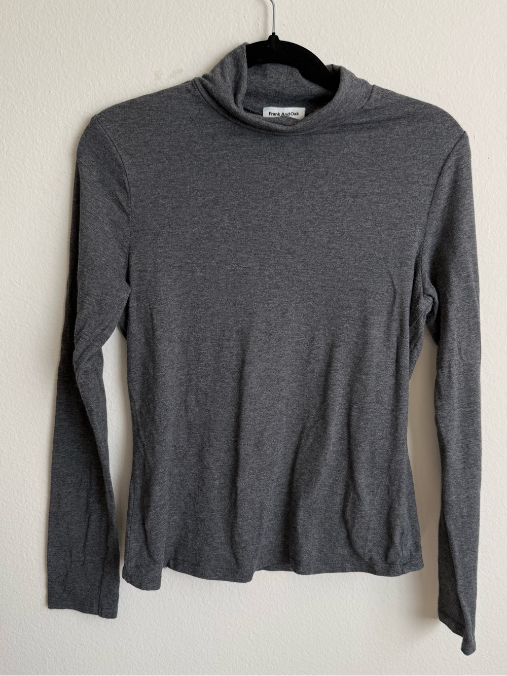Frank And Oak Gray Tencel Modal Turtleneck Top M